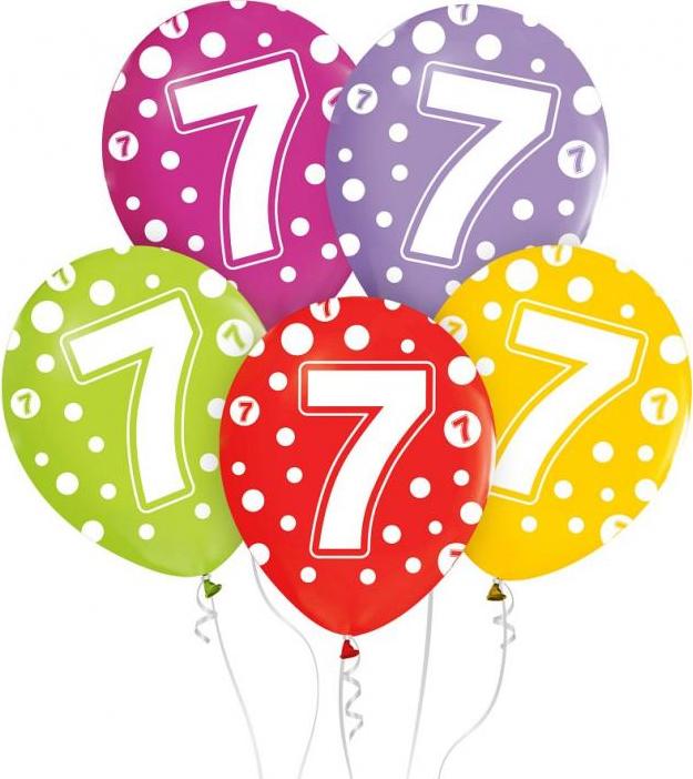 Godan / balloons Balónky s čísly: 7, 12"/ 5 ks.