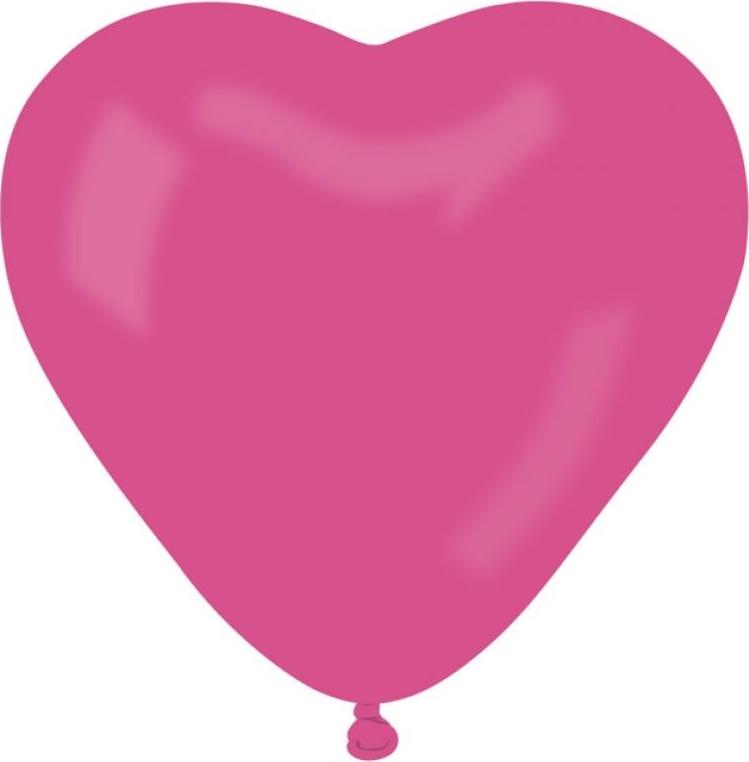CR pastelové balónky srdce - tmavě růžové 07/ 50 ks
