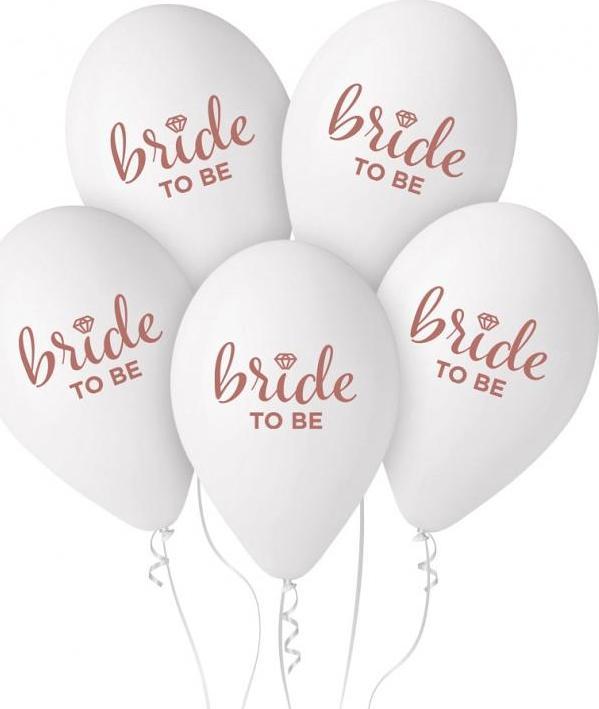 Prémiové heliové balónky Bride To Be Premium, 13"/ 5 ks.