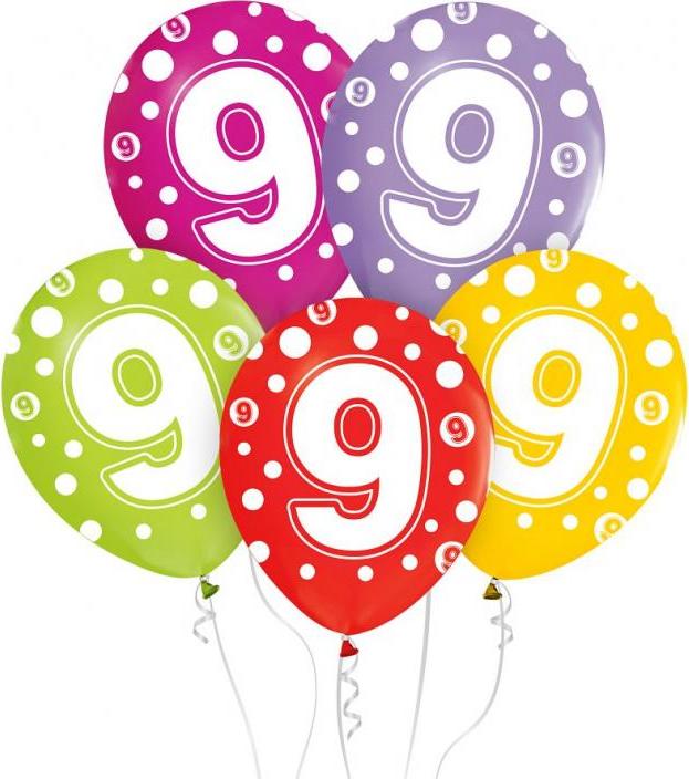 Godan / balloons Balónky s čísly: 9, 12"/ 5 ks.
