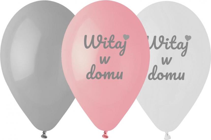Prémiové balónky Welcome Home, růžové, 12"/ 6 ks.