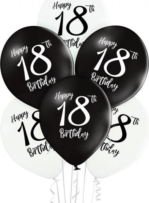Balónky D11 Birthday 18 1C2S, 6 ks.