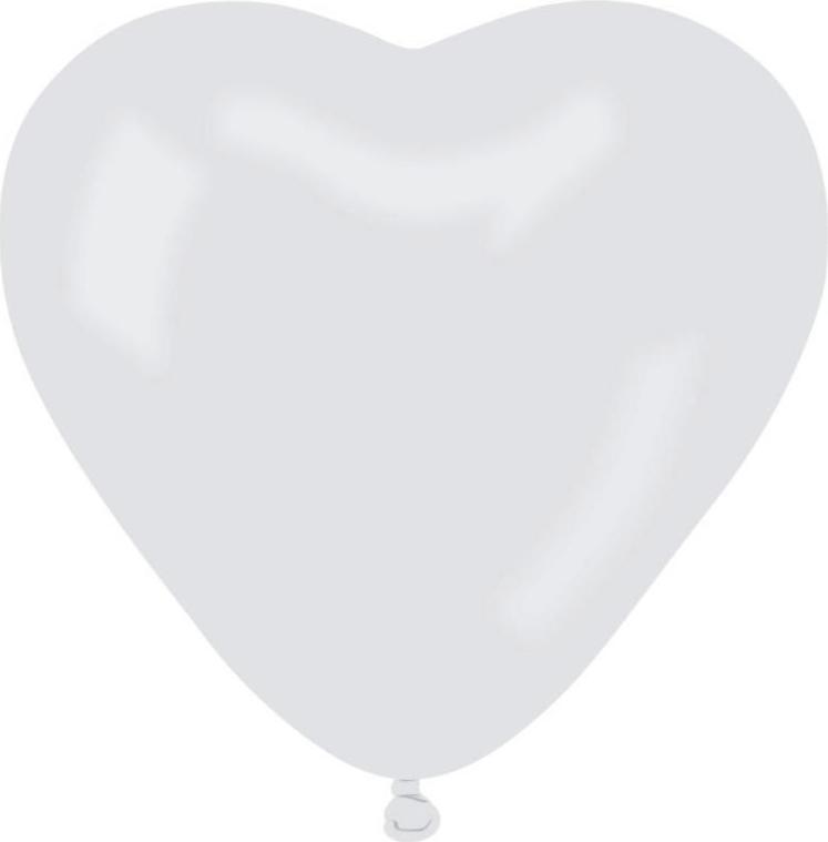CR6 balónky pastelové srdce malé - bílé 01/ 100 ks.