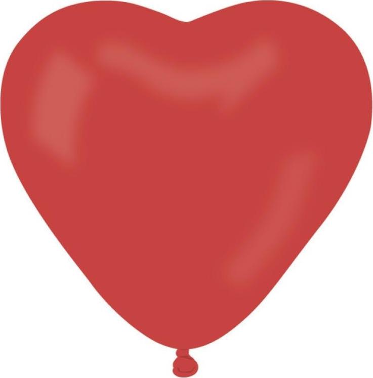 CR6 pastelové balónky srdce malé - tmavě červené 45/100 ks.