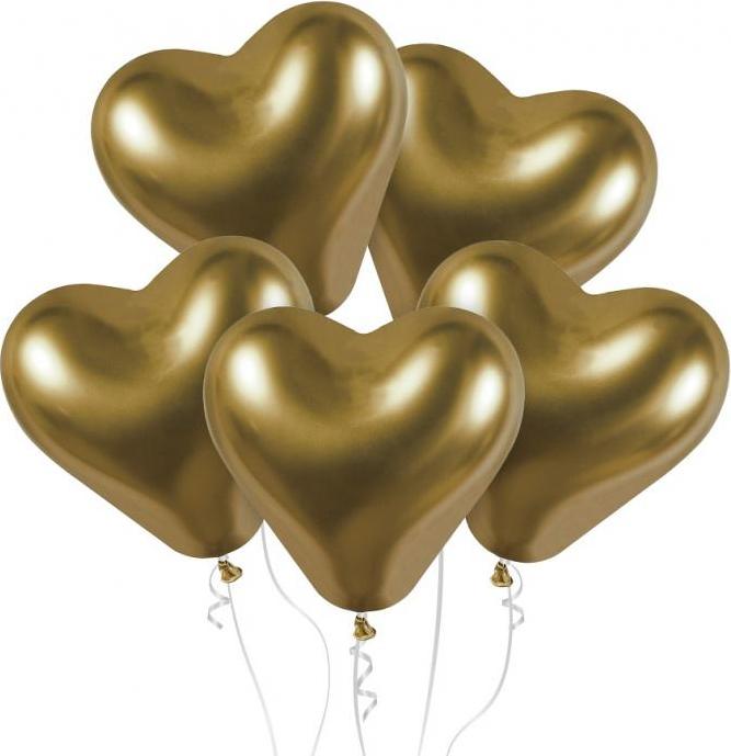 CRB12 lesklé balónky srdce 12 palců - zlaté/25 ks.
