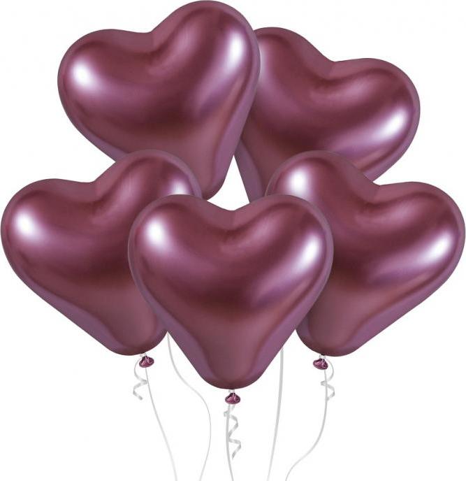 CRB12 lesklé balónky srdce 12 palců - růžové/25 ks.
