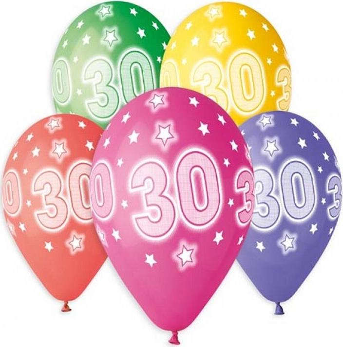Prémiové heliové balónky s potiskem 30, 13 palců/ 5 ks KK