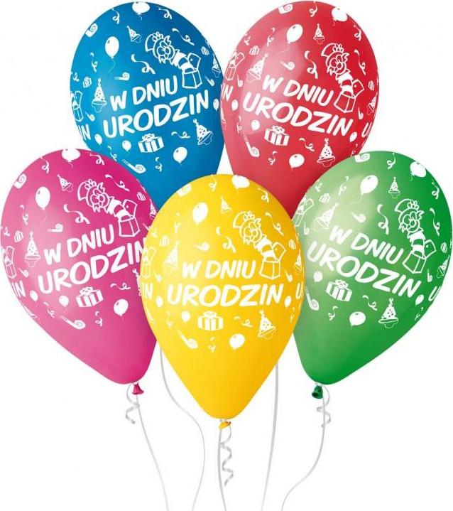 Prémiové heliové balónky k vašim narozeninám, 13 palců / 5 ks.