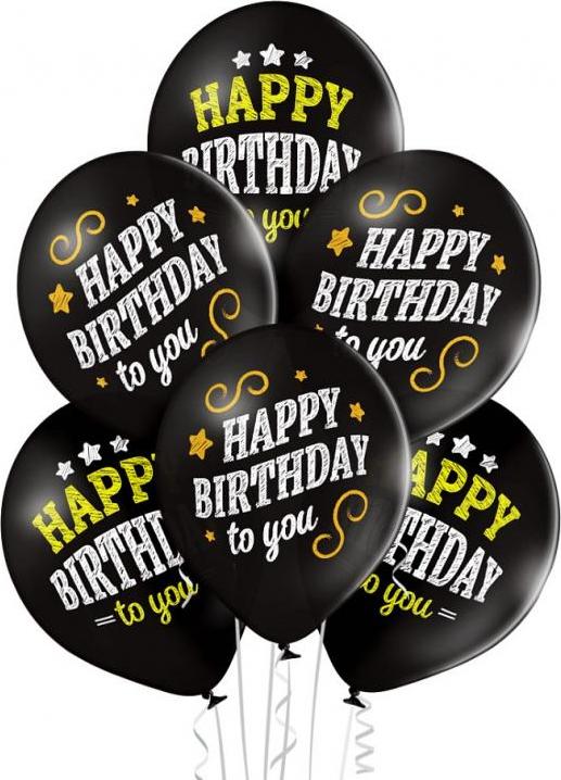 D11 Happy Birthday 2C2S balónky, 6 ks.