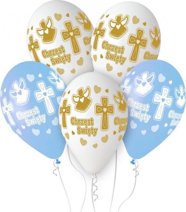Prémiové heliové chlapecké balonky na křest, 13 palců/ 5 ks.