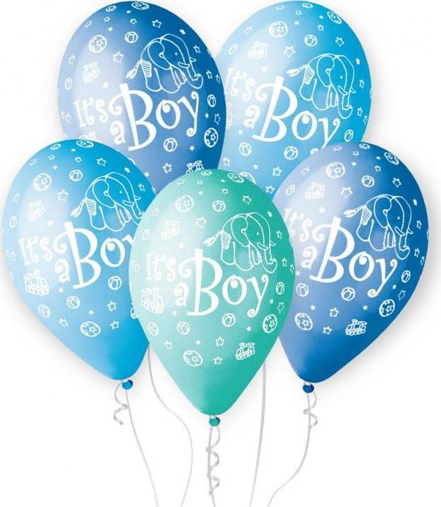Prémiové balónky "Its a Boy", 12" / 5 ks.