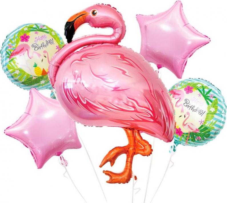 Godan / balloons Fóliové balónky - sada Flamingo, 5 ks.