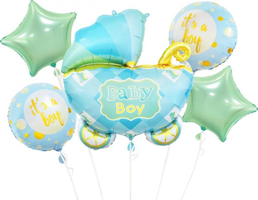 Godan / balloons Fóliové balónky - sada vozíků, modrá, 5 ks.