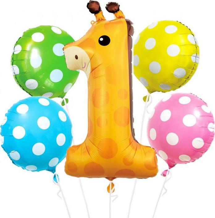 Godan / balloons Fóliové balónky - sada Žirafa číslo 1, 5 ks.