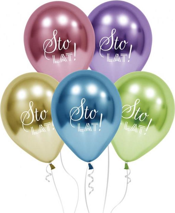 Godan / balloons Balónky Beauty&Charm Sto Lat (platina), 12"/ 5 ks.