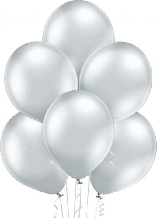 B105 Lesklé stříbrné balónky 100 ks.
