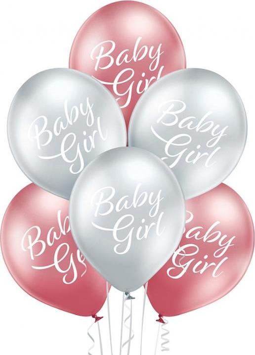 Balónky D11 Baby Girl 1C2S, 6 ks.