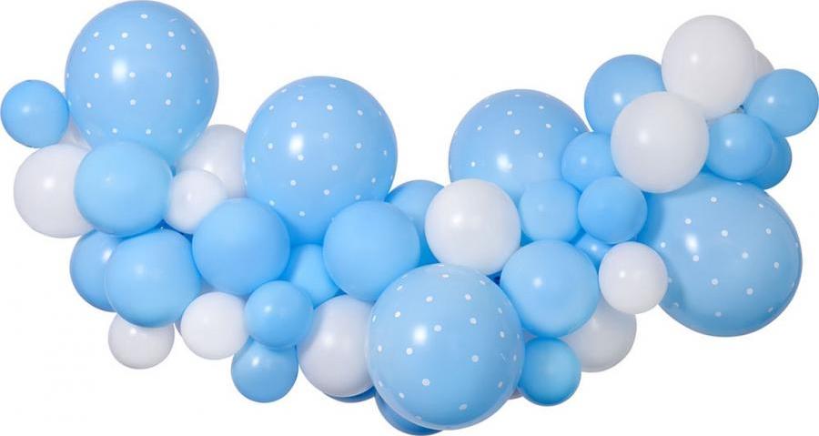 DIY Baby Blue balónková girlanda, 65 ks.