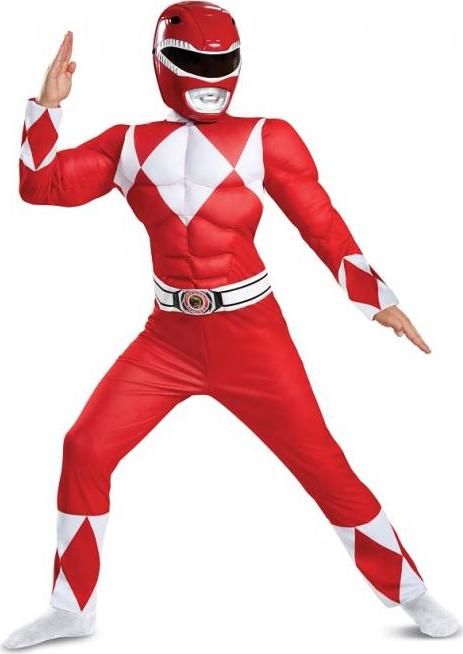 Disguise Kostým Red Ranger Classic Muscle - Power Rangers (licence), velikost M (7-8 let)