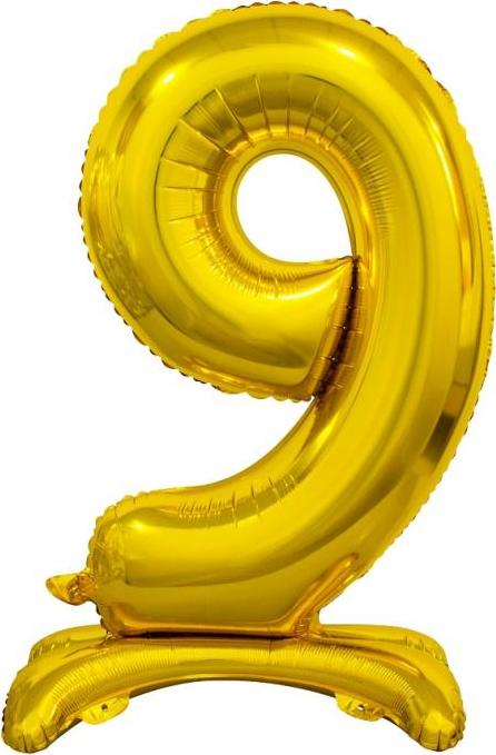 Godan / balloons B&C fóliový balónek Stojací číslo 9, zlatý, 74 cm