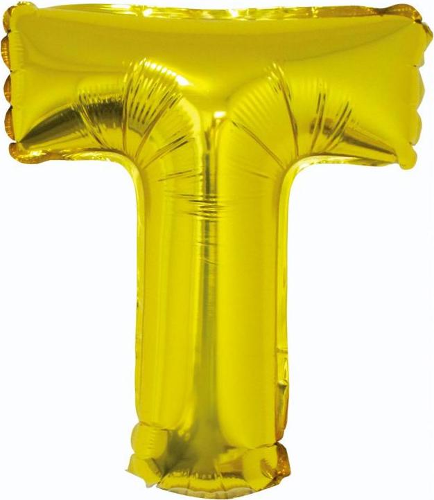 Godan / balloons Fóliový balónek "Písmeno T", zlatý, 35 cm KK