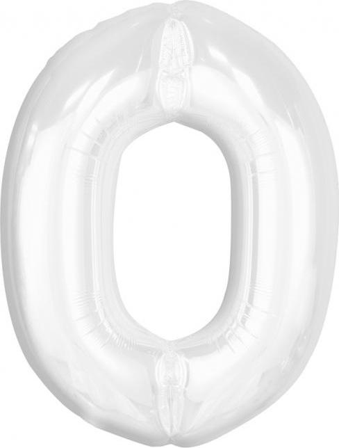 Godan / beauty & charm Fóliový balónek B&C, číslo 0, bílý, 92 cm