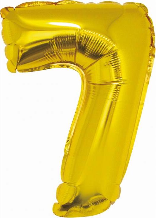 Godan / balloons Fóliový balónek "Digit 7", zlatý, 35 cm
