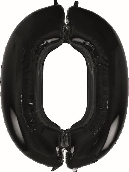 Godan / balloons B&C fóliový balónek "Číslice 0" černý, 92 cm