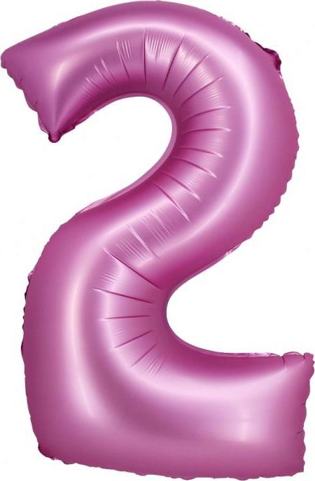 Godan / balloons Fóliový balónek B&C, číslo 2, saténově růžový, 76 cm
