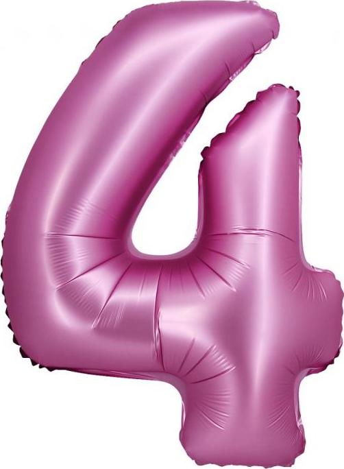Godan / balloons Fóliový balónek B&C, číslo 4, saténově růžový, 76 cm