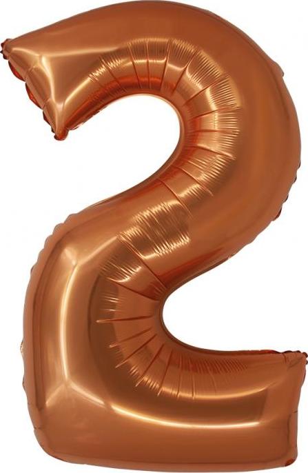 Godan / balloons Chytrý fóliový balónek, číslo 2, měď, 76 cm