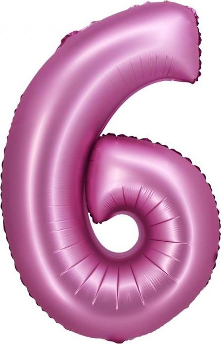 Godan / balloons Fóliový balónek B&C, číslo 6, saténově růžový, 76 cm
