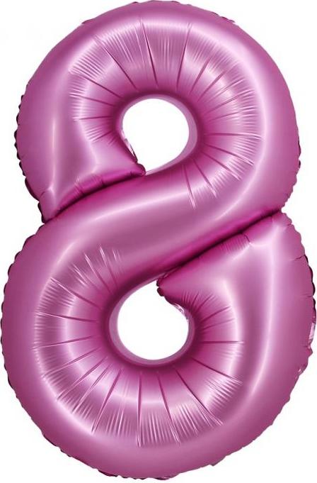 Godan / balloons Fóliový balónek B&C, číslo 8, saténově růžový, 76 cm