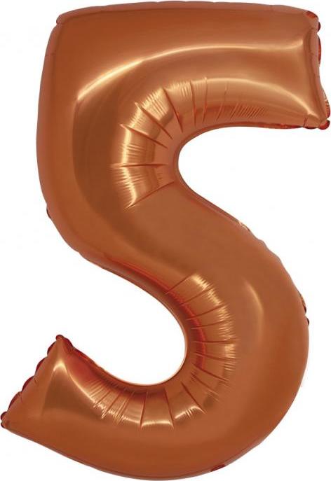 Godan / balloons Chytrý fóliový balónek, číslo 5, měď, 76 cm