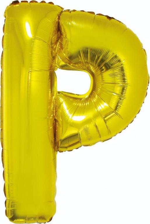 Godan / balloons Fóliový balónek "Písmeno P", zlatý, 89 cm KK