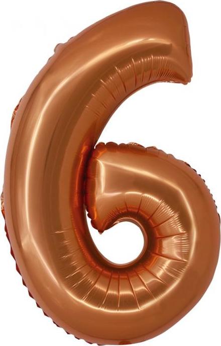 Godan / balloons Chytrý fóliový balónek, číslo 6, měď, 76 cm