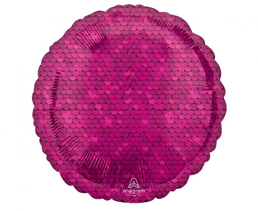 Amscan 18palcový fóliový balónek s jasně růžovými flitry, balený