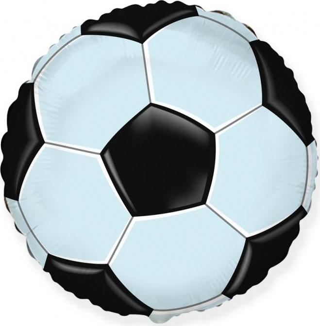 Flexmetal Balónek fóliový 18" FX - "Fotbal - míč" černý (kulatý), balený