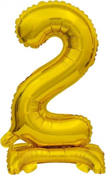 Godan / balloons B&C fóliový balónek číslo 2, zlatý, 38 cm