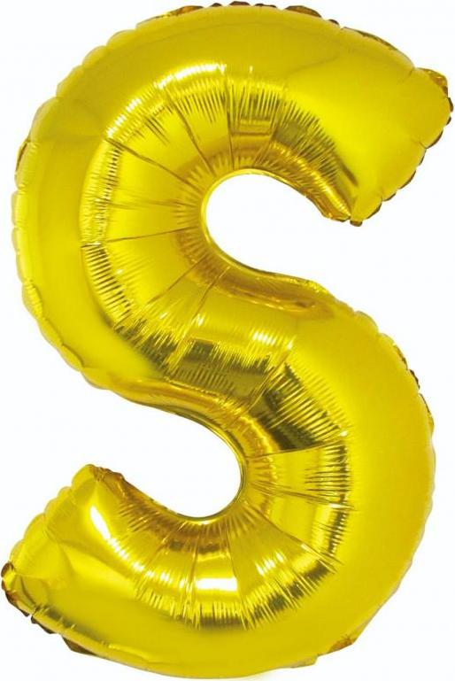 Godan / balloons Fóliový balónek "Písmeno S", zlatý, 89 cm KK