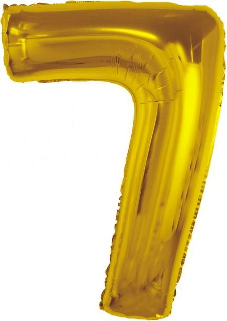 Chytrý fóliový balónek, číslo 7, zlatý, 92 cm