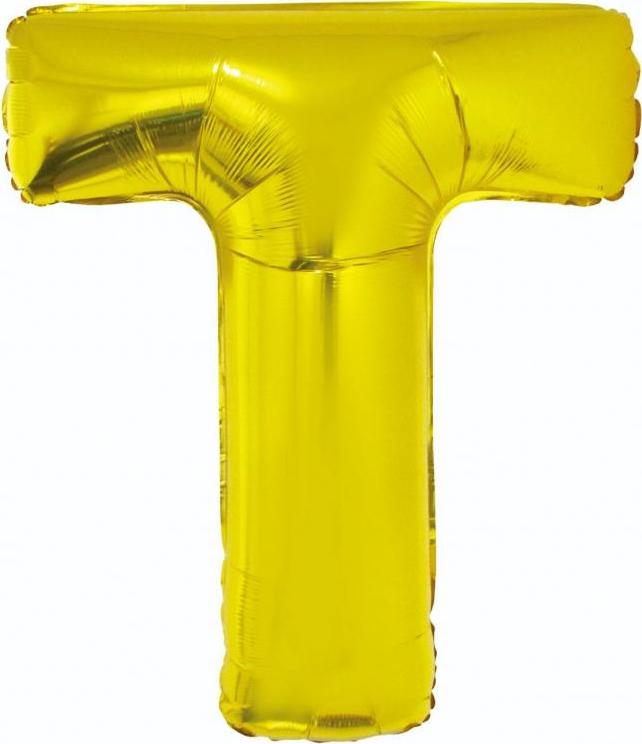 Godan / balloons Fóliový balónek "Písmeno T", zlatý, 89 cm KK