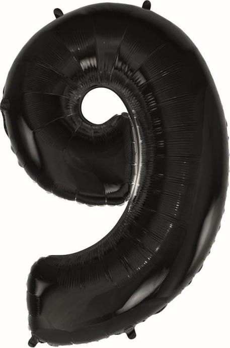 Godan / balloons Fóliový balónek B&C "Number 9", černý, 92 cm