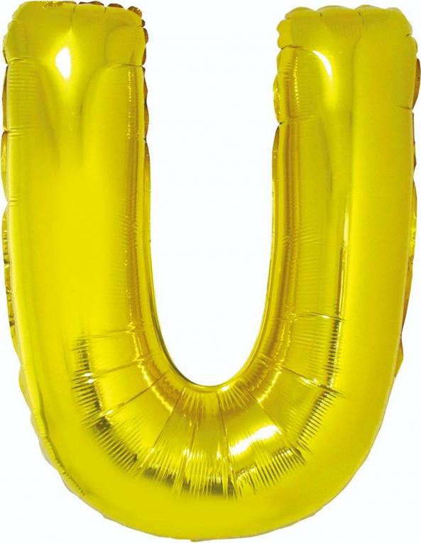 Godan / balloons Fóliový balónek "Písmeno U", zlatý, 89 cm KK