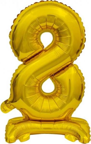 Godan / balloons B&C fóliový balónek číslo 8, zlatý, 38 cm