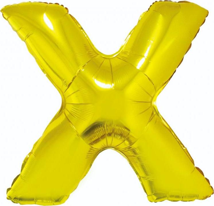 Godan / balloons Fóliový balónek "Písmeno X", zlatý, 89 cm KK