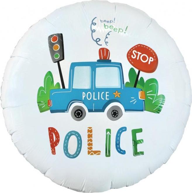 Policejní fóliový balónek, kulatý 18