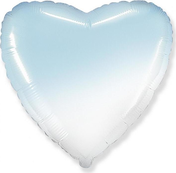 Flexmetal Fóliový balónek 18" FX - srdce (bílo-modrý gradient)