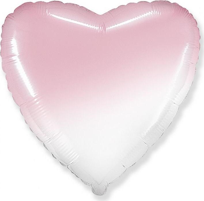 Flexmetal Fóliový balónek 18" FX – srdce (bílo-růžový gradient)