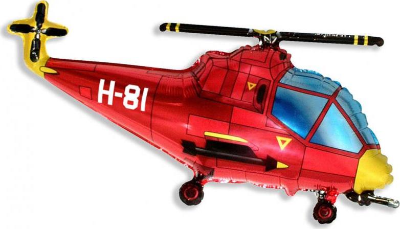 Flexmetal Fóliový balónek 24" FX - "Helicopter" (červený)